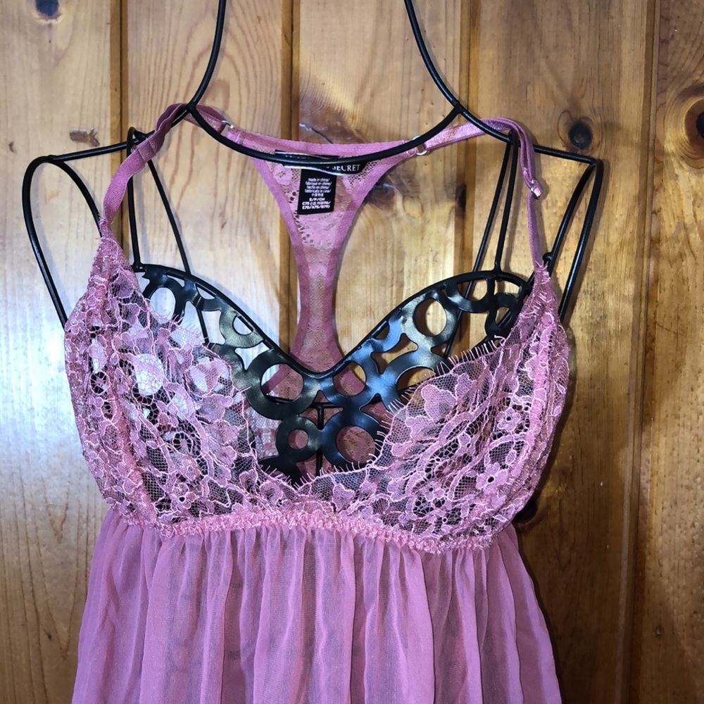 Victoria’s Secret lace pink size small sexy wear cute top lingerie floral sheer​ - Picture 2 of 7